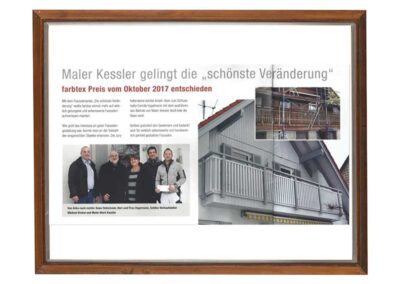 Presseartikel Malermeister Kessler farbtex Preis Gewinner