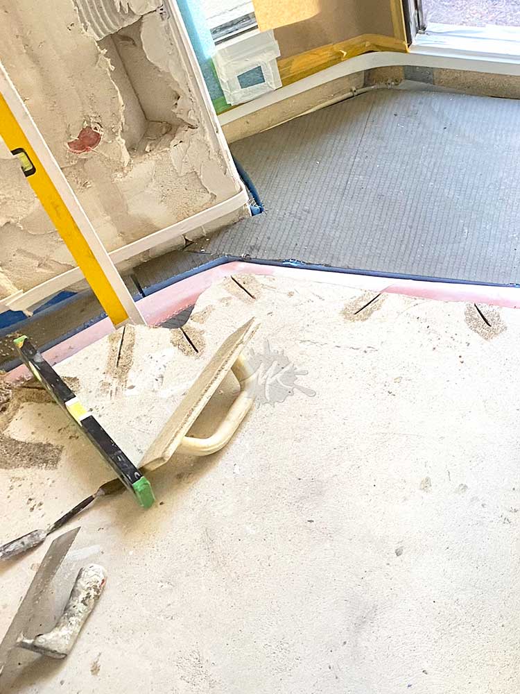 Fugenloser Boden im Eingangsbereich Vorbereitung von Malermeister Kessler in Oberjesingen